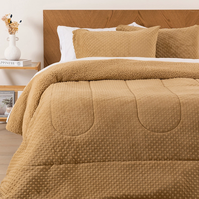 PLUMON CORAL 3D SHERPA SUPER KING BEIGE - 1