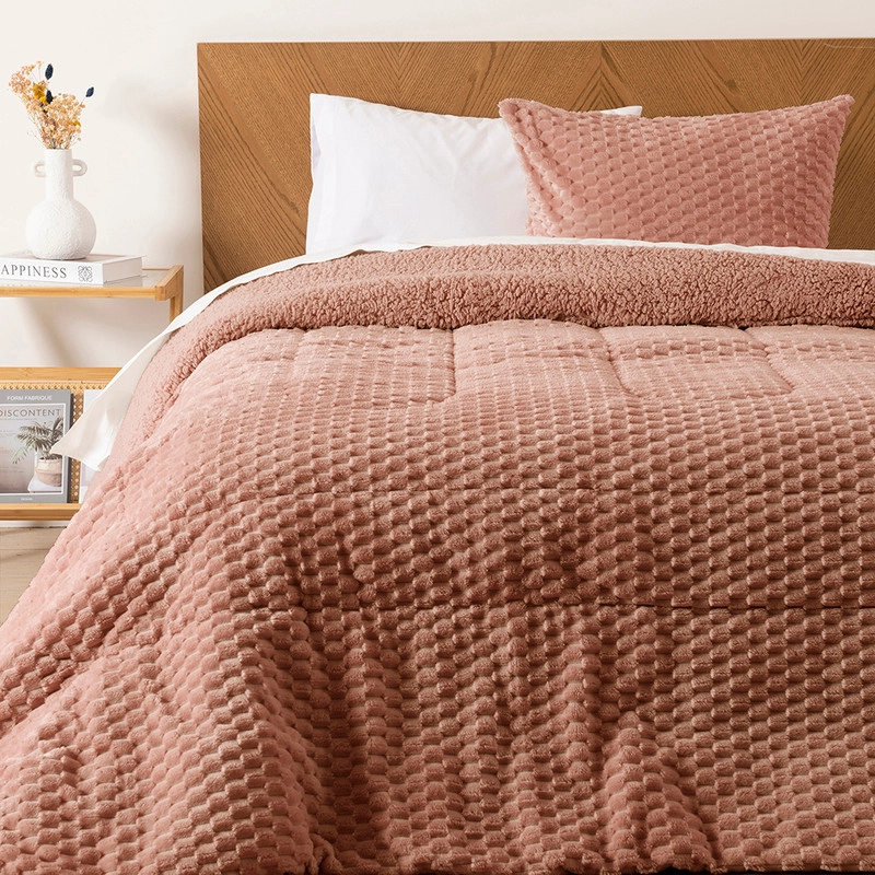 PLUMON FLANNEL JQD SHERPA 1.5 PLAZAS TERRACOTA - 1