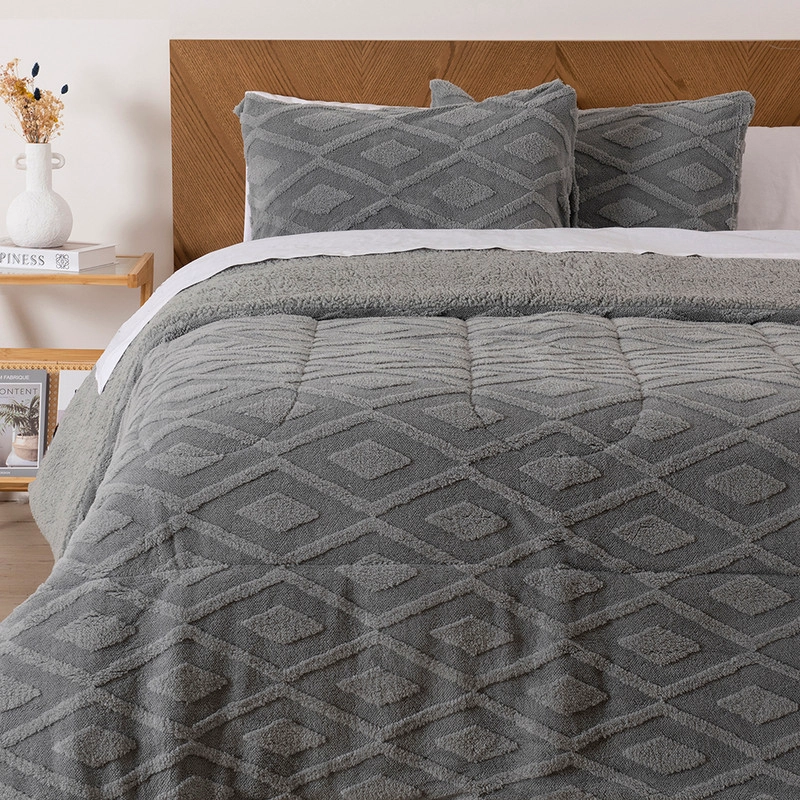 PLUMON JQD SHERPA SUPER KING ROMBO GRIS - 1