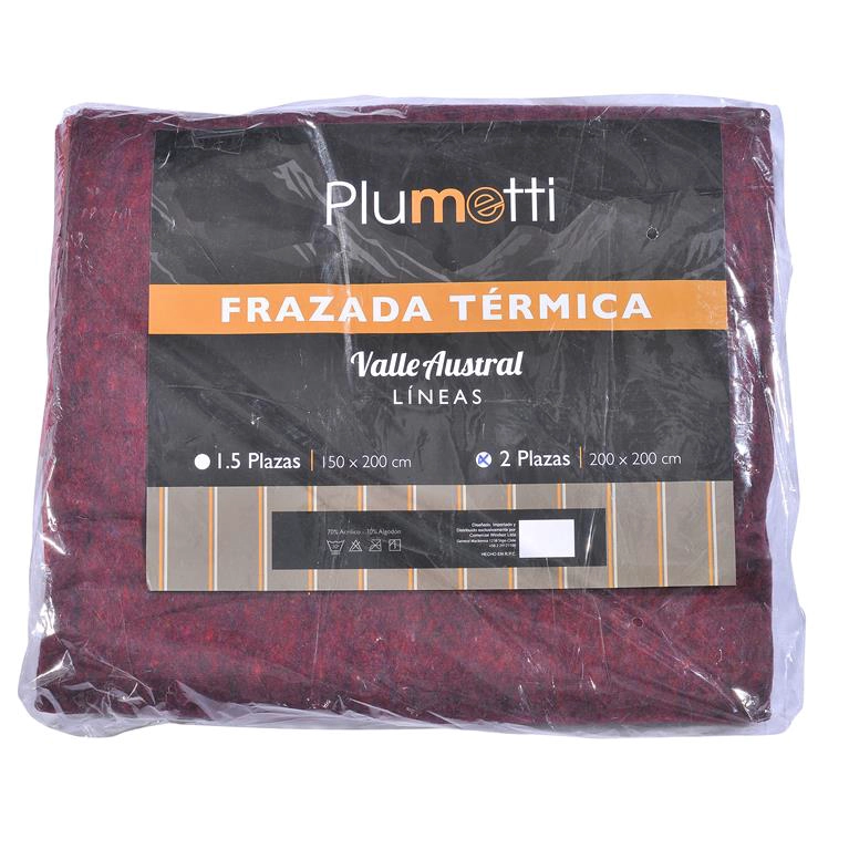 FRAZADA TERMICA KING LINEAS ROJO - 3