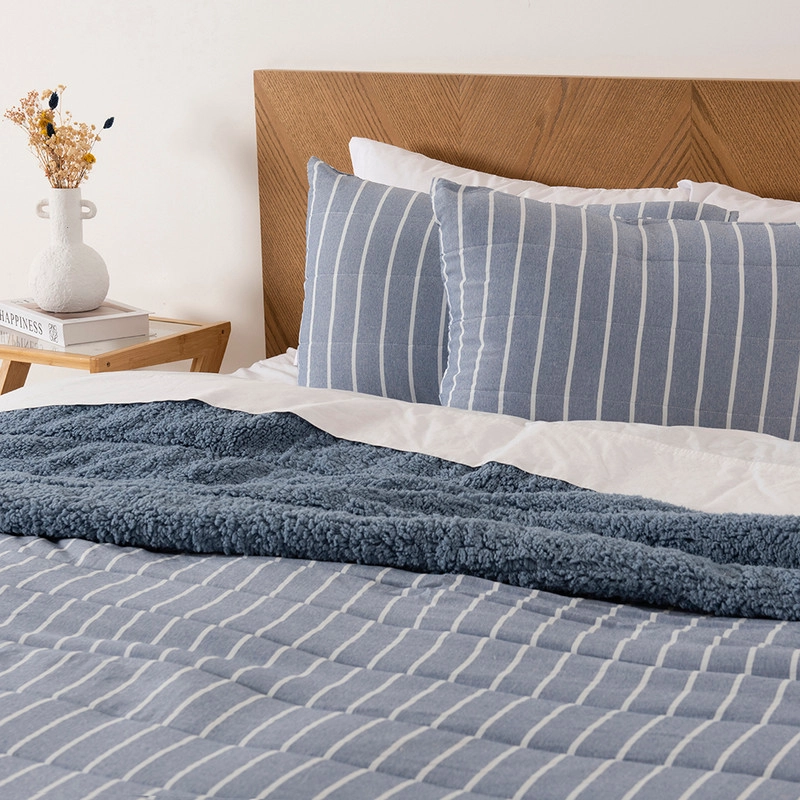 QUILT PALMA CATIONIC SHERPA KING AZUL - 3