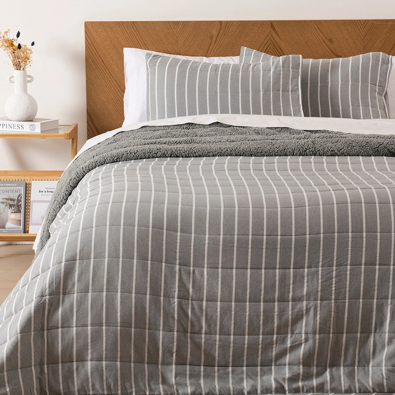 QUILT PALMA CATIONIC SHERPA S. KING GRIS - 1