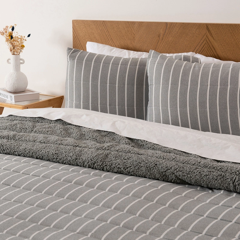 QUILT PALMA CATIONIC SHERPA S. KING GRIS - 3