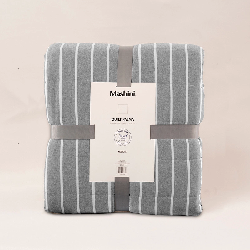 QUILT PALMA CATIONIC SHERPA S. KING GRIS - 4