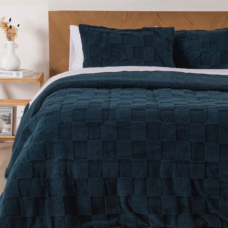 PLUMON JQD SHERPA SUPER KING CUADRADO AZUL - 1
