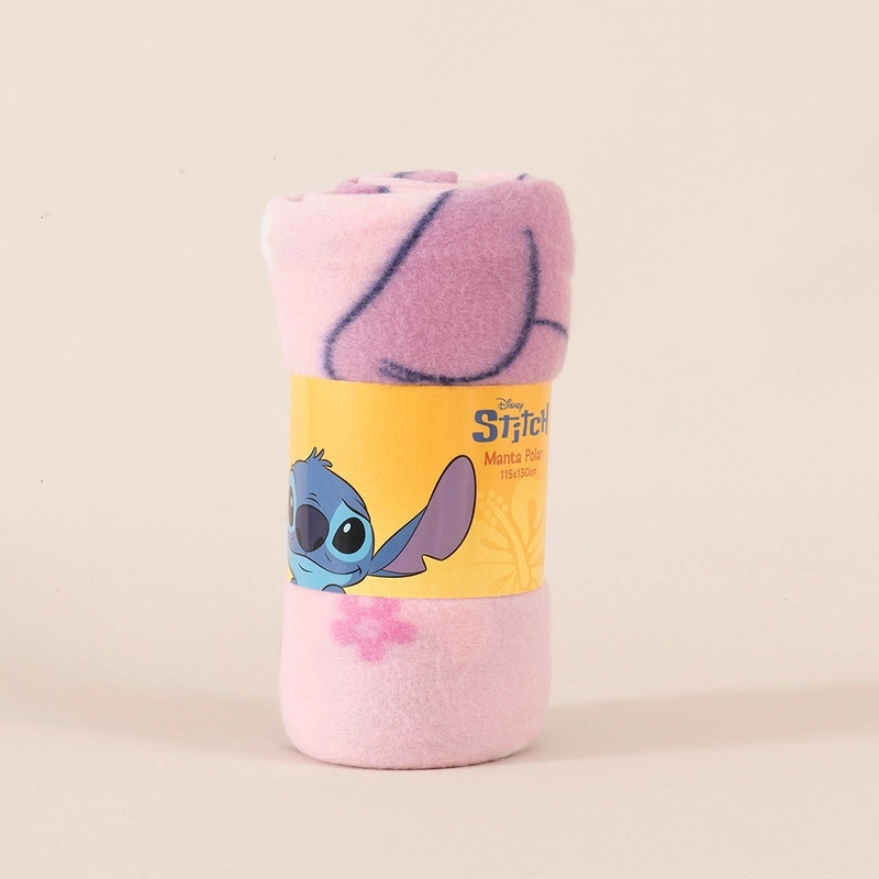 MANTA POLAR 115X130 CM DISNEY STITCH ANGEL PINK - 3