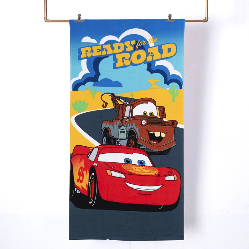 TOALLA PLAYA C/BOLSO 70X140 + 33X40 CARS ROAD - 1