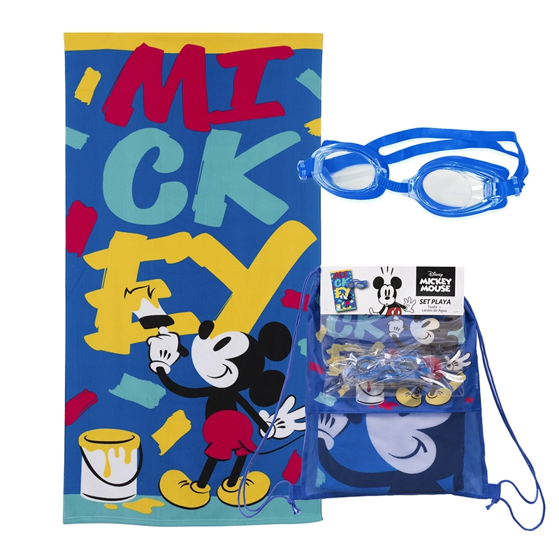 SET TOALLA 70X140 CMS + LENTES DE AGUA MICKEY BROC - 1