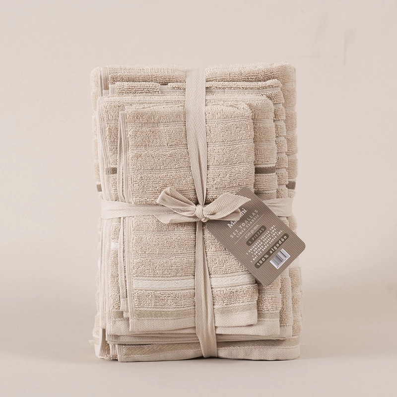 SET 5 TOALLAS CLASSIC 450 G/M2 BEIGE - 3