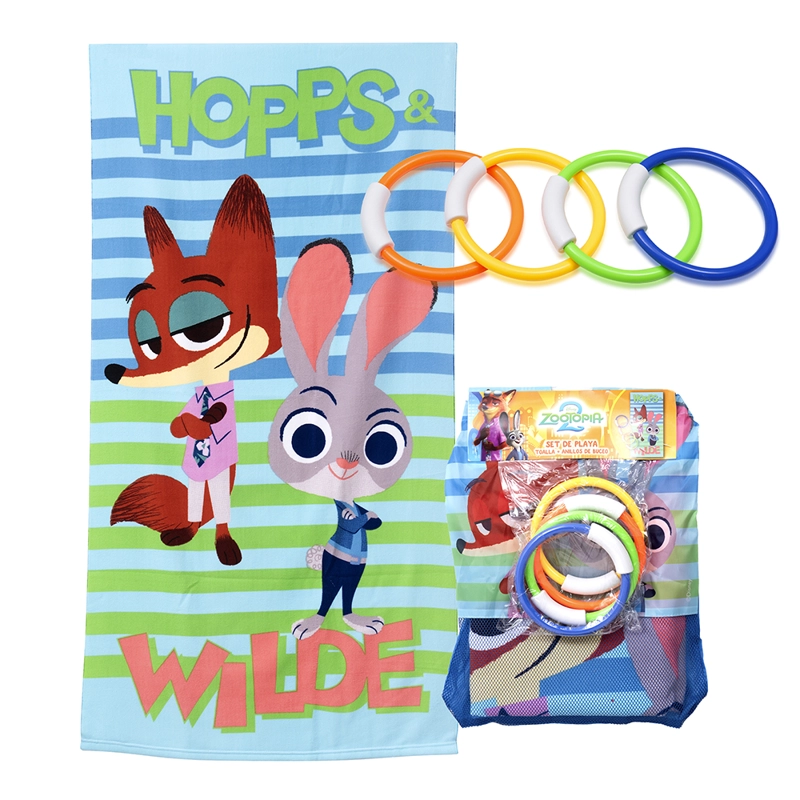SET TOALLA 70X140 CMS + TESORO ZOOTOPIA HOPPS - 1