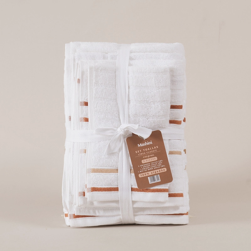 SET 5 TOALLAS CLASSIC 450 G/M2 BLANCO - 3