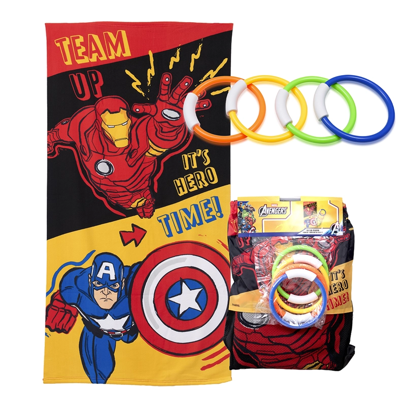 SET TOALLA 70X140 CMS + TESORO AVENGERS HERE - 1