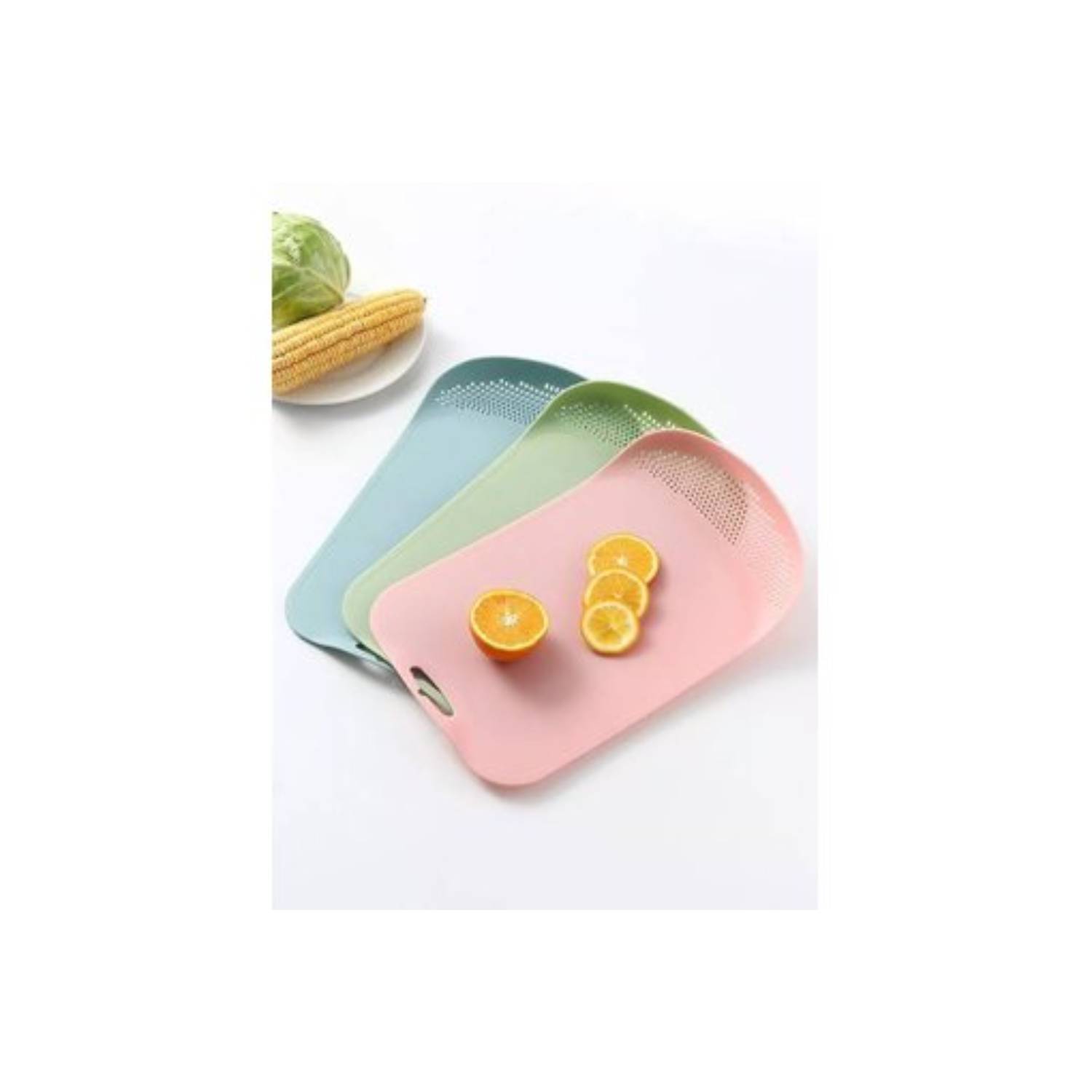 TABLA DE CORTAR ALIMENTOS CON COLADOR INTEGRADO - ROSA - 1