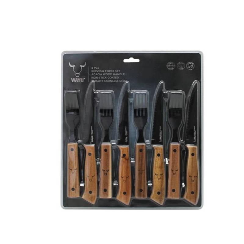 SET CUCHILLOS Y TENEDORES PRM 8 PCS WAYU - 2