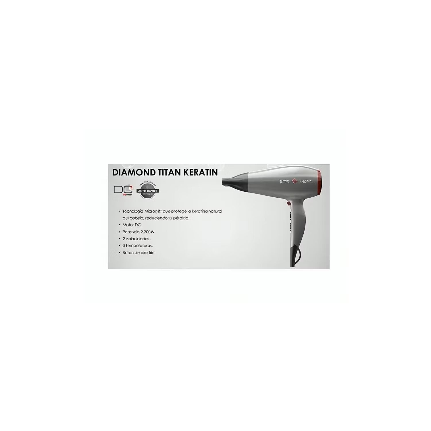 SECADOR GAMA TITAN KERATIN GRIS - 2