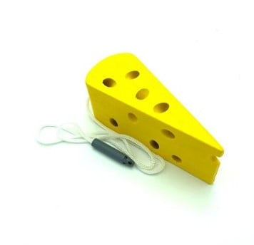 ENHEBRADOR QUESO JUGUETE MADERA DIDÁCTICO MOTRICIDAD FINA - 1