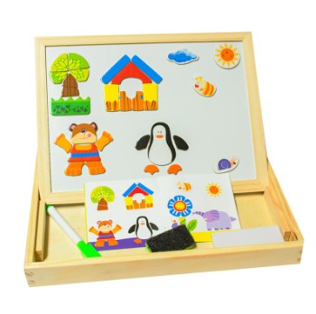 PIZARRA MAGNETICA 3EN1 FIGURAS EDUCATIVA MADERA - 1