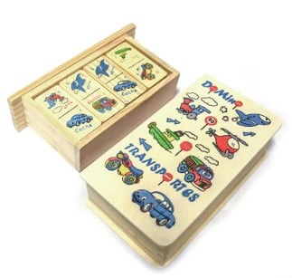 DOMINÓ PARA NIÑOS GRANDE JUGUETE DIDÁCTICO MADERA - 1