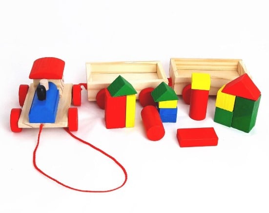 TREN DE MADERA 3 VAGONES DIDÁCTICO PARA NIÑOS - 2