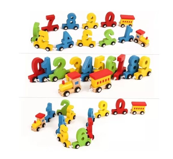 JUEGO TREN DE LOS NÚMEROS DIDÁCTICO DE MADERA - 1