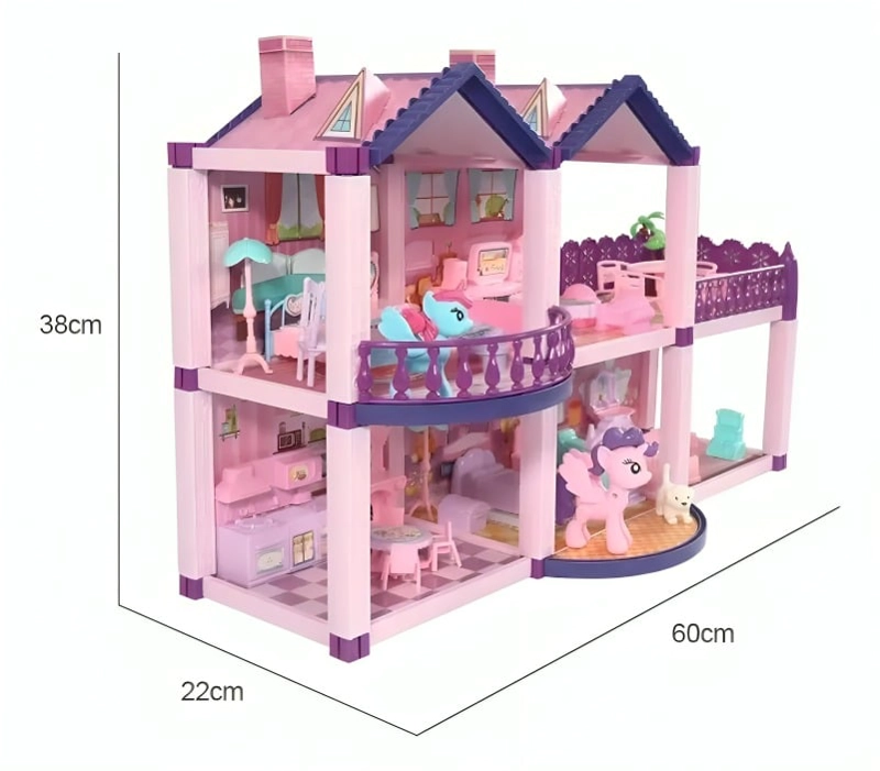 CASA DE MUÑECAS INFANTIL CON MUEBLES Y ANIMALES - 2