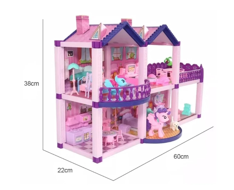 CASA DE MUÑECAS INFANTIL CON MUEBLES Y ANIMALES - 3