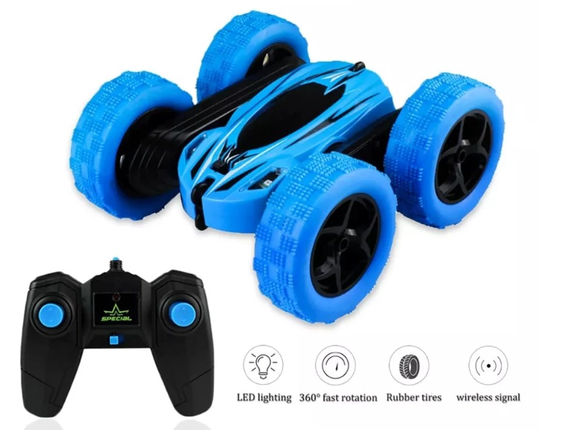 AUTO CONTROL REMOTO ACROBATICO CON GIRO 360 GRADOS AZUL - 5