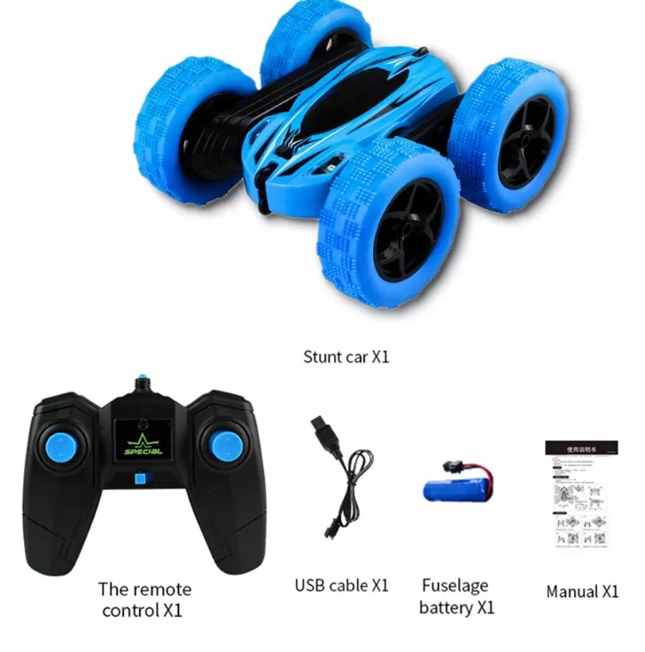 AUTO CONTROL REMOTO ACROBATICO CON GIRO 360 GRADOS AZUL - 7