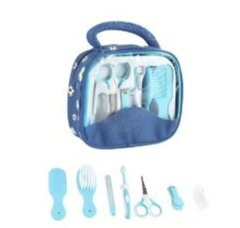 SET DE CUIDADOS PARA BEBE MANICURE 7 PCS CON BOLSO - CELESTE - 1