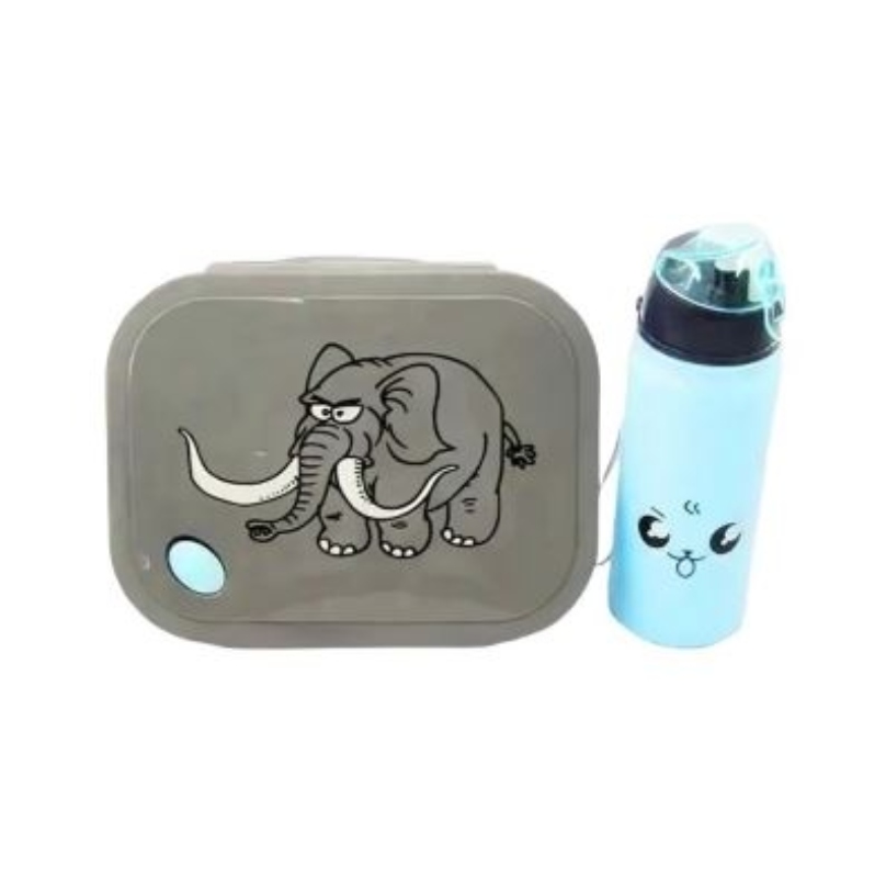 TAPER LONCHERA PARA COMIDA NIÑOS + BOTELLA - CELESTE - 1