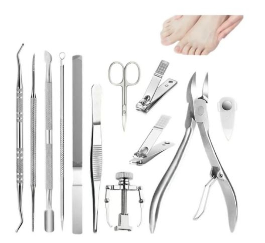 KIT HERRAMIENTAS UÑAS ENCARNADAS SET PEDICURA 12 PCS - 3