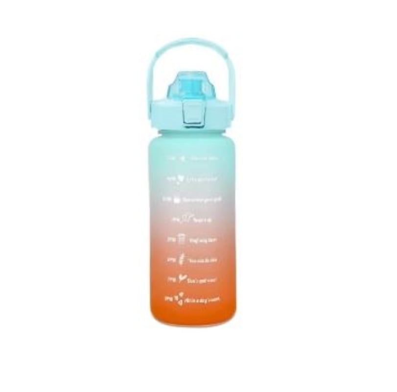 PACK 2 BOTELLAS AGUA MOTIVACIONALES DE 2 LITROS Y 900 M - NARANJA - 1