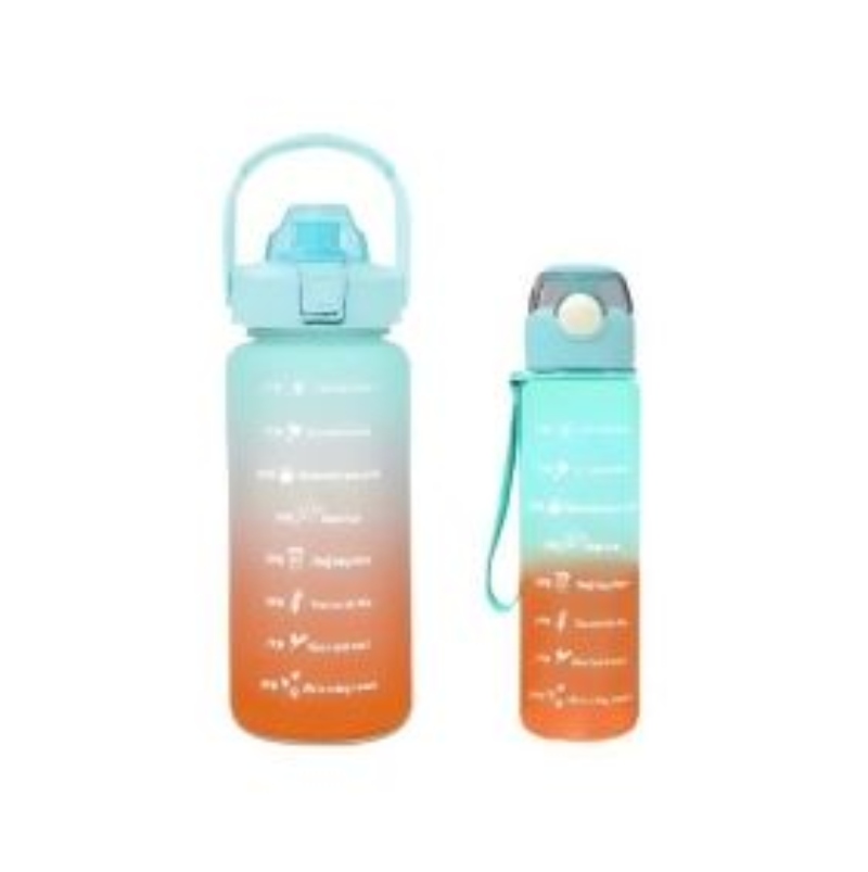 PACK 2 BOTELLAS AGUA MOTIVACIONALES DE 2 LITROS Y 900 M - NARANJA - 2