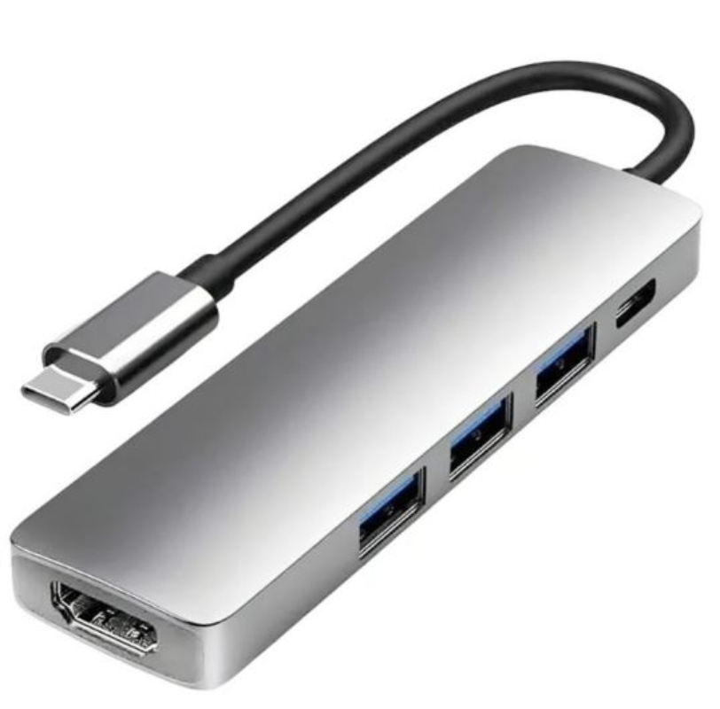 ADAPTADOR USB HUB HDMI TIPO C 3 X USB 3.0 6EN1 - 1