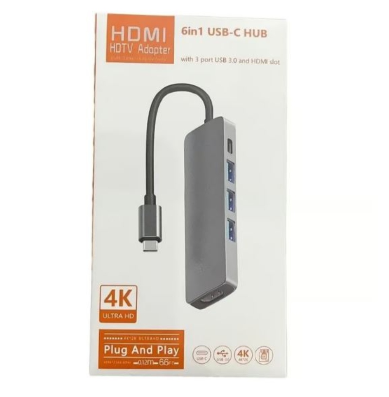 ADAPTADOR USB HUB HDMI TIPO C 3 X USB 3.0 6EN1 - 2