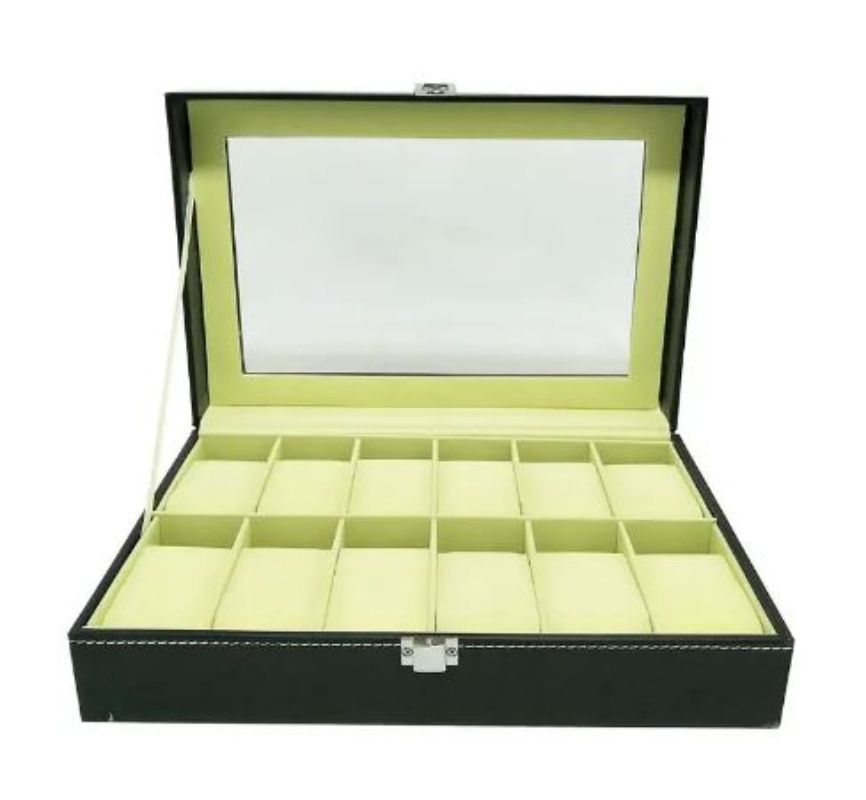 CAJA ORGANIZADOR 12 UNIDADES RELOJES - 1