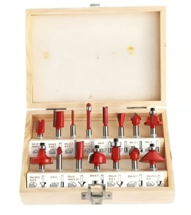 BROCAS FRESAS MADERA ROUTER 15 PCS 6.35MM 1/4 - 2