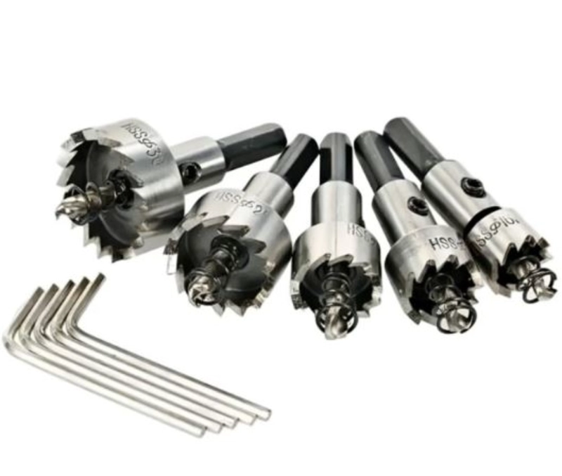 JUEGO DE 5 BROCAS CORONA PERFORADORA METAL - 1