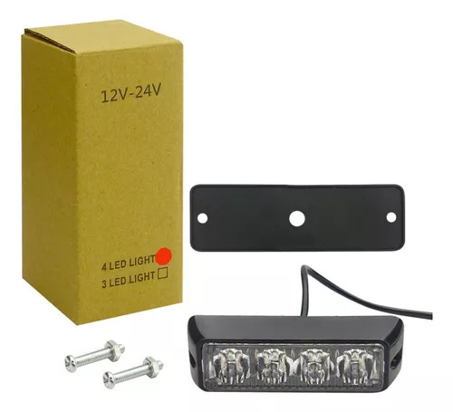 LUZ LED. STROBO 4 LED EFECTOS 12/24 VOLT DISPONIBLE EN ROJO,AMBAR EN CAJA / AUTOS - 2