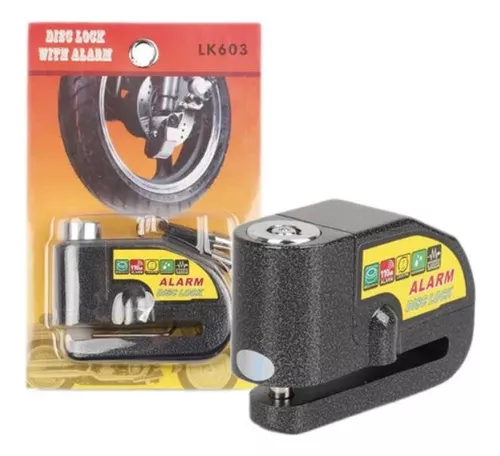 CANDADO PARA FRENO DISCO CON ALARMA MOD.WR71 U-KNOW CON 2 LLAVES 6MM 3 COLORES EN BLISTER - 2