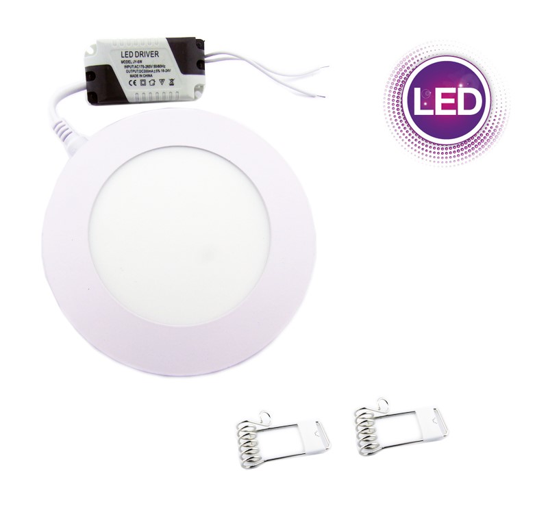 FOCO LED PANEL 6 WATT EMBUTIDO REDONDO LUZ FRIA PARA CIELO FALSO - 1