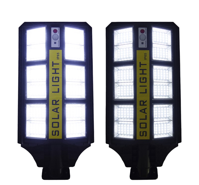 FOCO CON BRAZO SOLAR 300W 240 LED 12 PLACAS PVC CON CONTROL SENSOR 21X40CM EN CAJA - 2