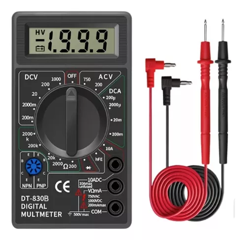 TESTER DIGITAL DT-830B CLASICO NEGRO CAJA - 1