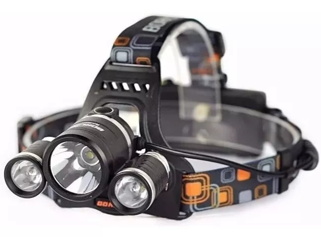 LINTERNA MINERO 3 LED MOD.T6 USB RECARGABLE EN CAJA - 1