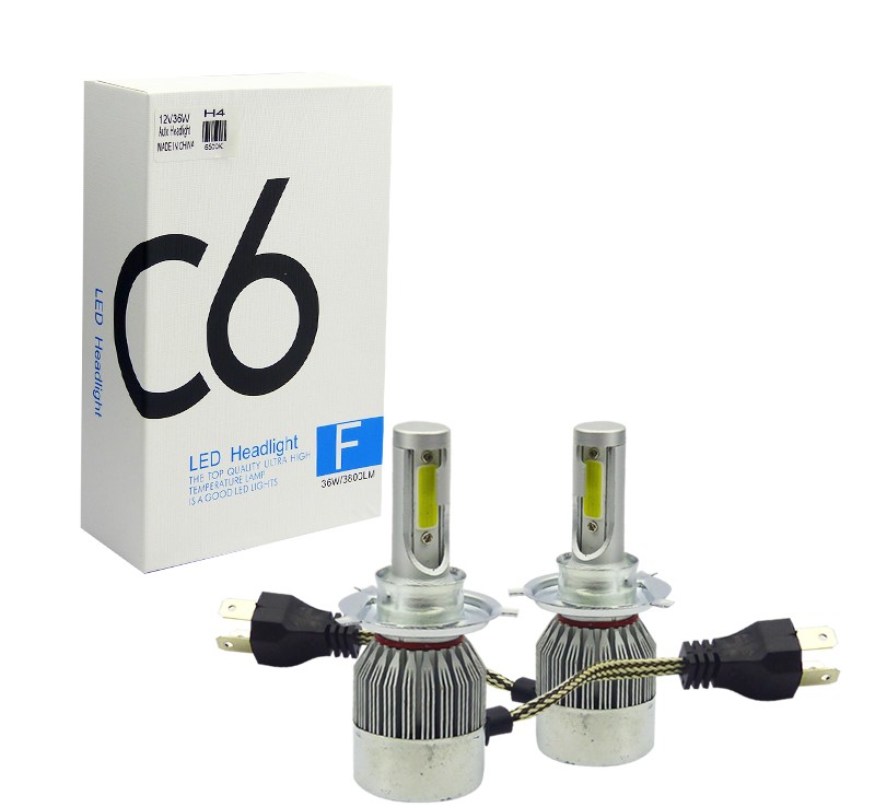 AMPOLLETA KIT LED H-4 MOD.C6 36W 3.800LM CON VENTILADOR ALTA CALIDAD - 3