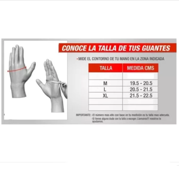 GUANTE PARA MOTO TAICHI TELA CON PROTECCION,TOUCH COLORES TALLA M,L,XL - 5