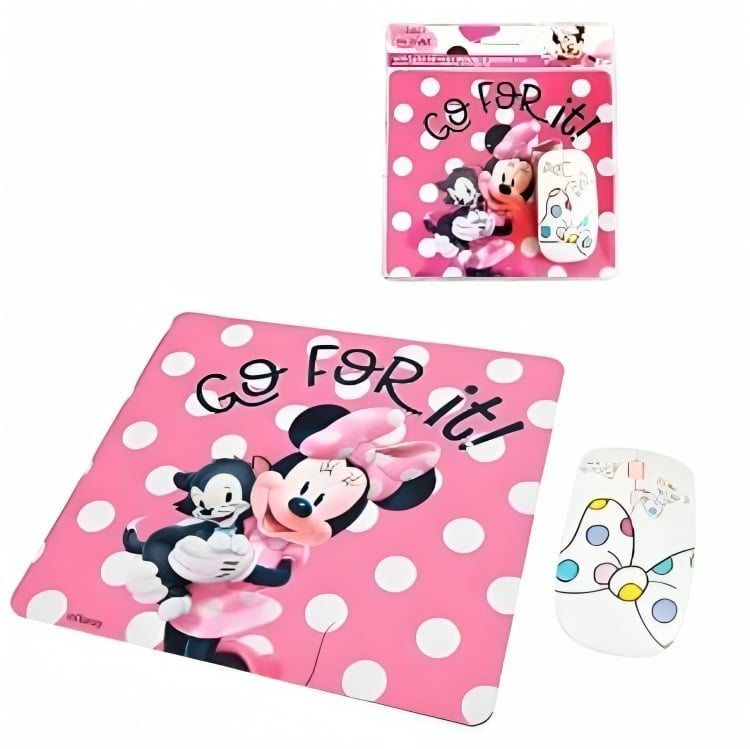 MOUSE INALÁMBRICO DISNEY KIT 76410-NOC Y PAD MINNIE 1 - 2