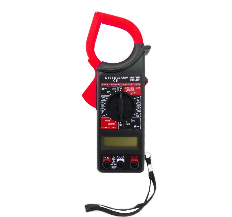 TESTER DIGITAL CON AMPERIMETRO DE PINZA XTMAX MOD.DT266 CON ESTUCHE BLISTER - 1