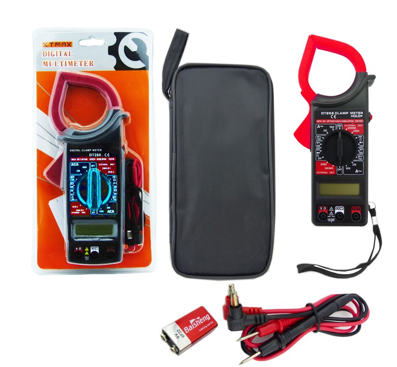 TESTER DIGITAL CON AMPERIMETRO DE PINZA XTMAX MOD.DT266 CON ESTUCHE BLISTER - 2
