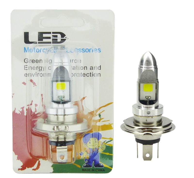 AMPOLLETA PARA MOTO H-4 LED COB AC-DC 12/24V SET X 1 PCS EN BLISTER - 3